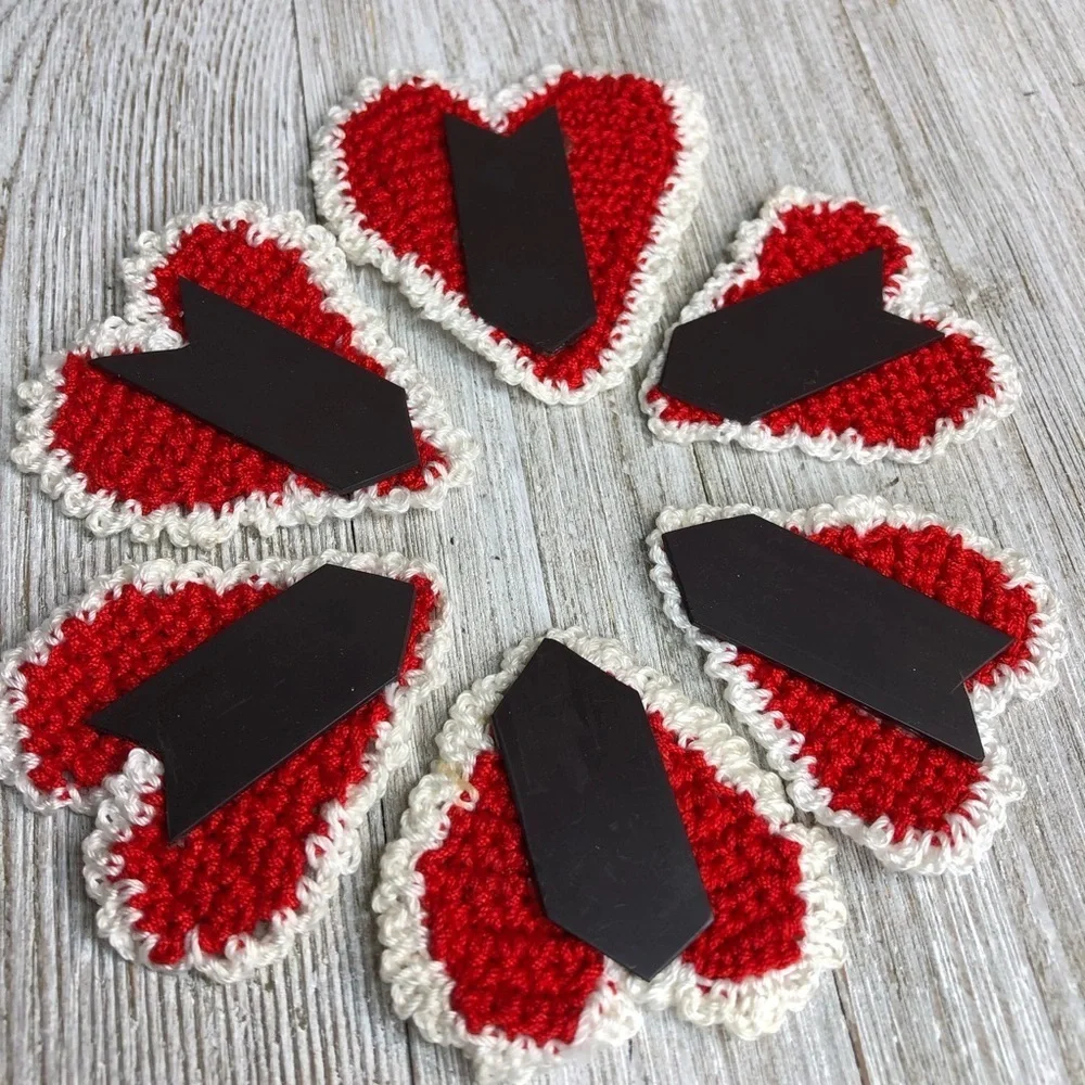 Hand Crocheted Heart Magnets
